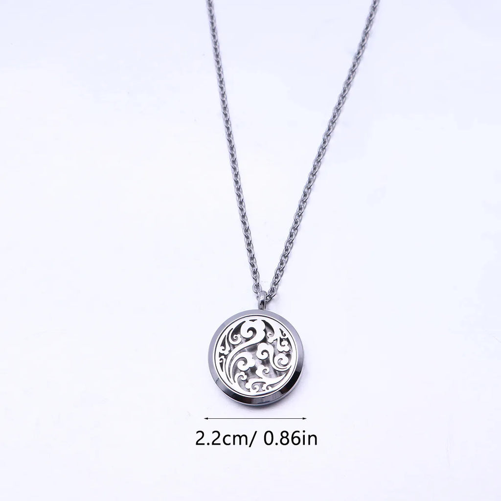 Essential Oil Diffuser Locket Necklace | 316L Steel + 10 Pads Aromatherapy Diffuser Necklace QXL