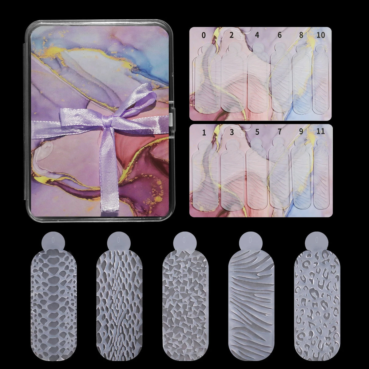 60-Pc Silicone Nail Art Molds | French Tips & 3D Gel Designs Nail Art Molds QXL 60pcs