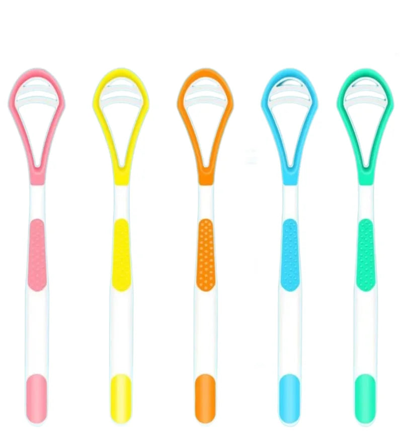 5-Pack Double-Sided Tongue Scraper & Coating Brush Set Tongue Scraper Set QXL