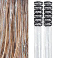 12-Pack Glitter Tinsel Clip-In Hair Extensions | Festival Shimmer Clip-In Hair Extensions QXL Silver