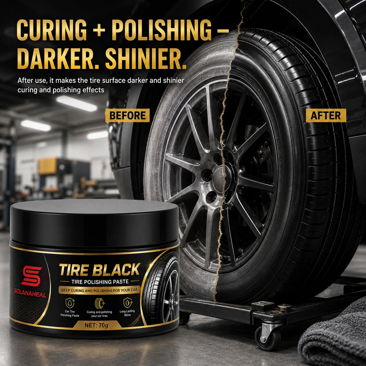 Tire Dressing Paste – Polish, Condition & Protect Tires 70ml Tire Dressing Paste QXL