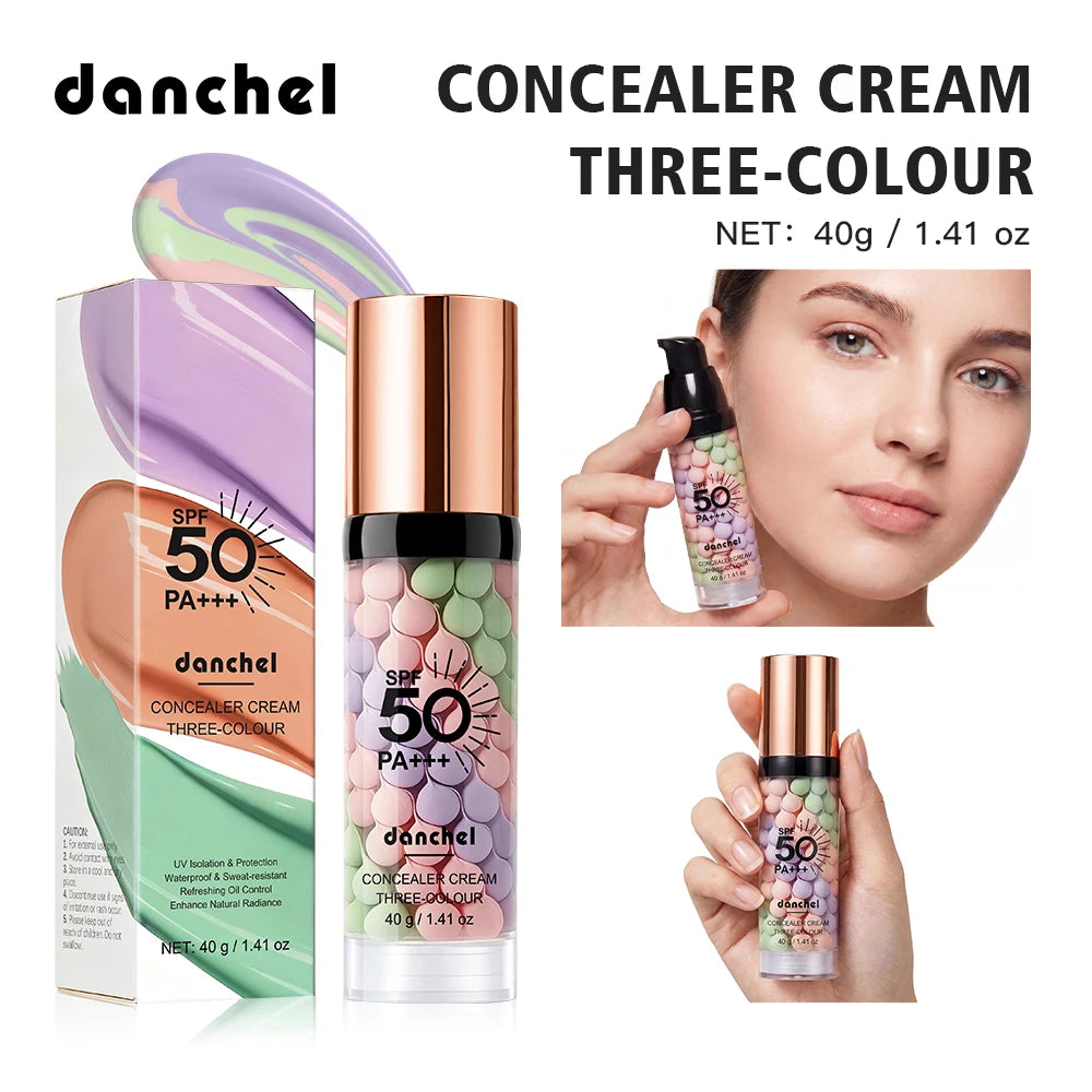 3-in-1 SPF 50 Color Correcting Primer Cream | Oil Control Makeup Primer Cream QXL 1 pc