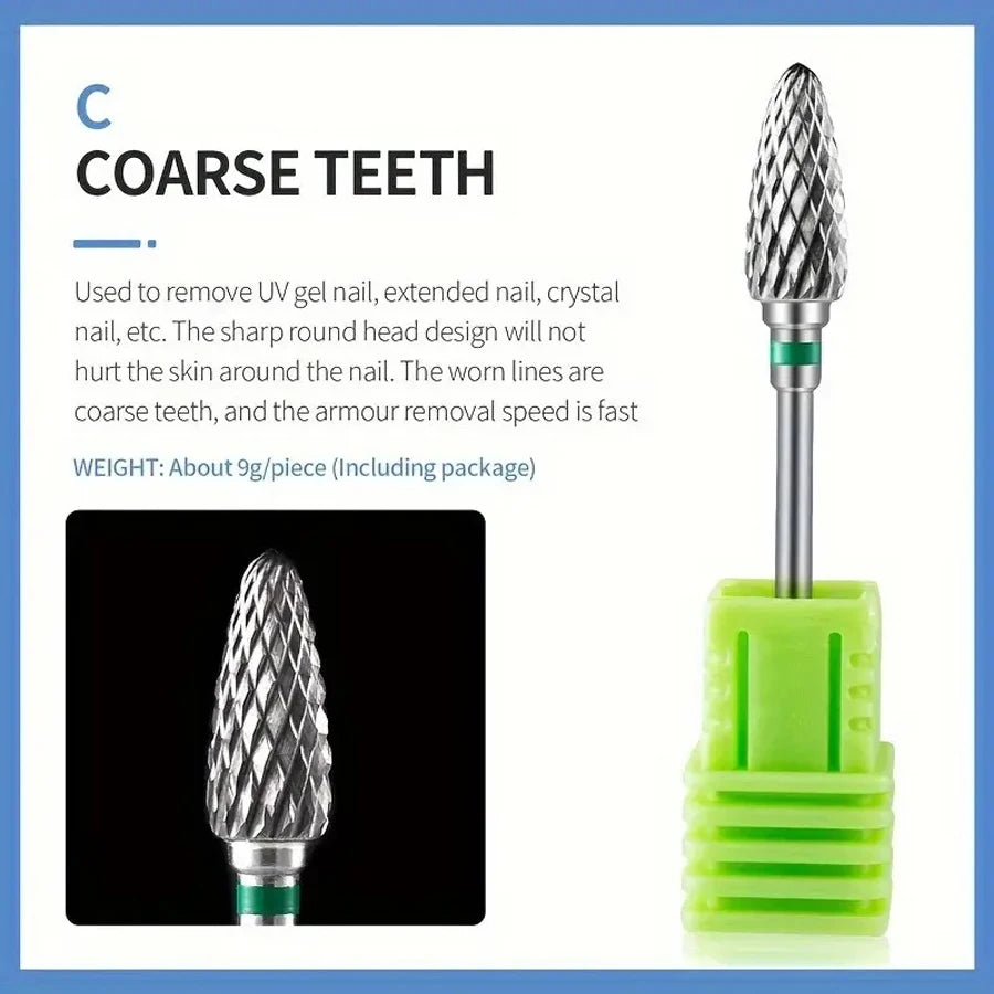 Corn Shape Tungsten Carbide Nail Drill Bits | 1.89 & 2 Inch Nail Drill Bits QXL Green C