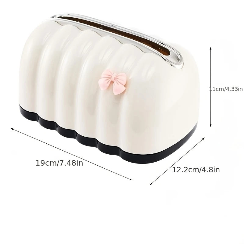Black Toast Tissue Box | Large Capacity Desktop Napkin Holder Tissue Box Holder QXL