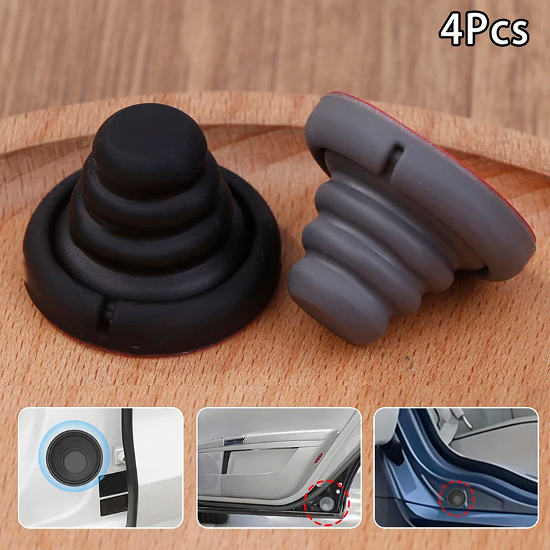 4-Pack Car Door Silicone Cushion Pads | Sound Insulation Gaskets Car Door Cushion Pad QXL