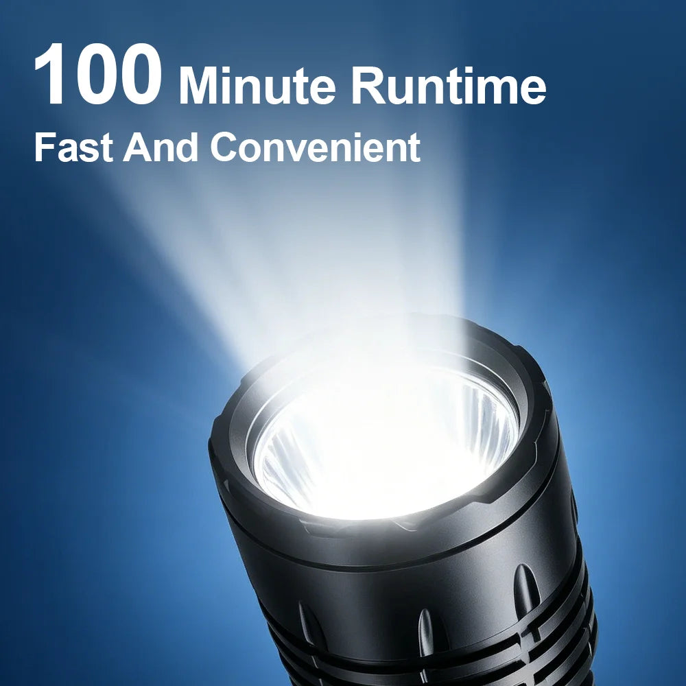 High Power LED Flashlight | Type-C Rechargeable Zoomable Torch LED Rechargeable Flashlight QXL