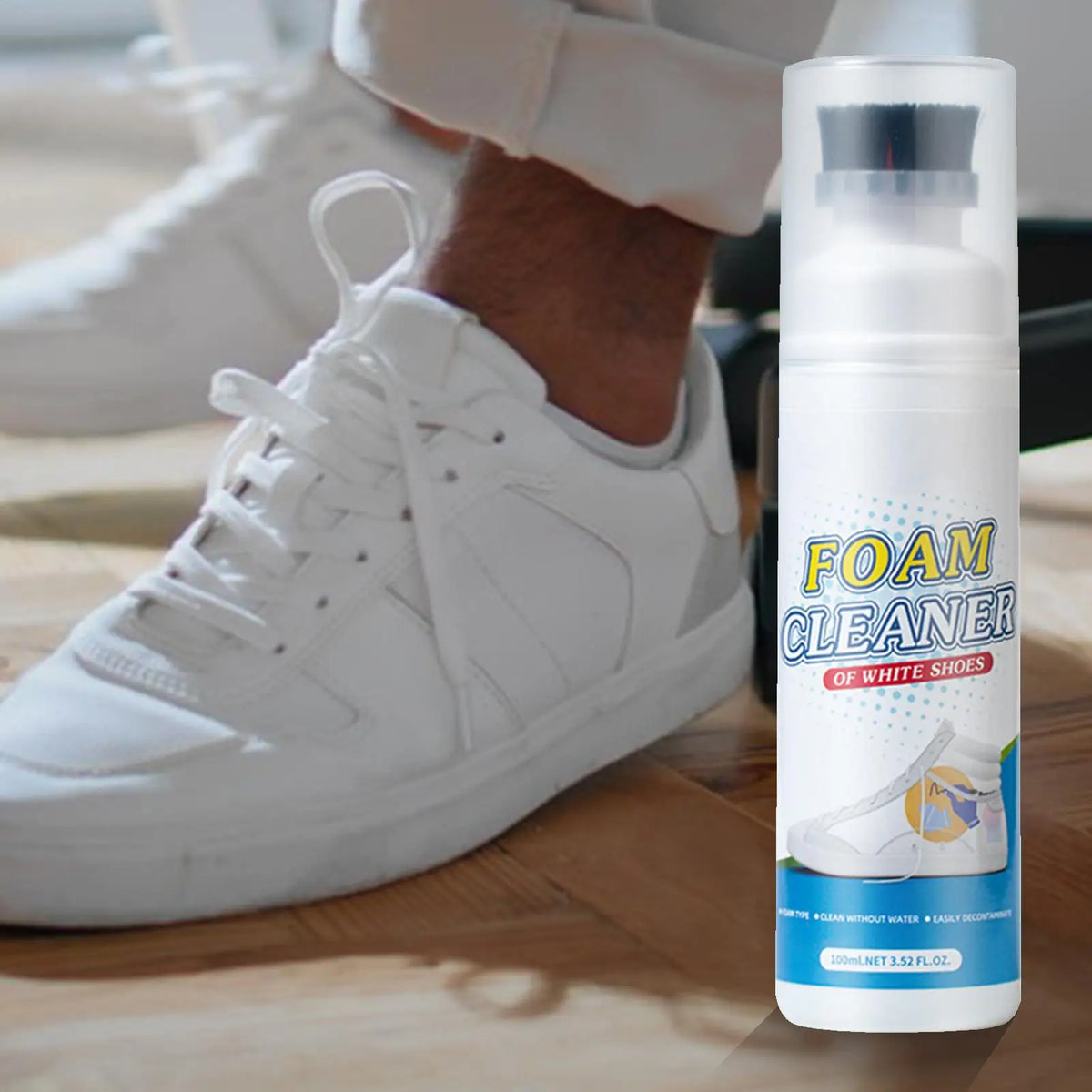 100ml No-Wash Dry Foam Shoe Cleaner | White, Suede & Leather Foam Shoe Cleaner QXL