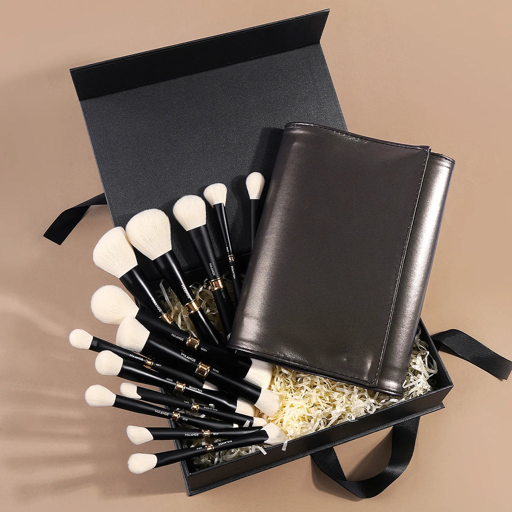 MAANGE 13-Pc Double-Ended Makeup Brush Set & Storage Bag Makeup Brush Set QXL
