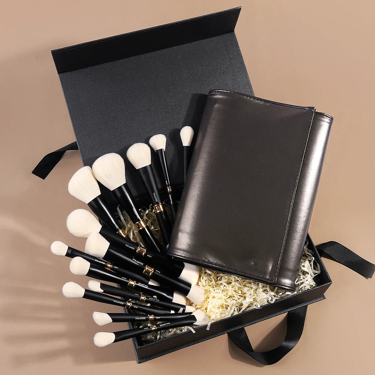 MAANGE 13-Pc Double-Ended Makeup Brush Set & Storage Bag Makeup Brush Set QXL