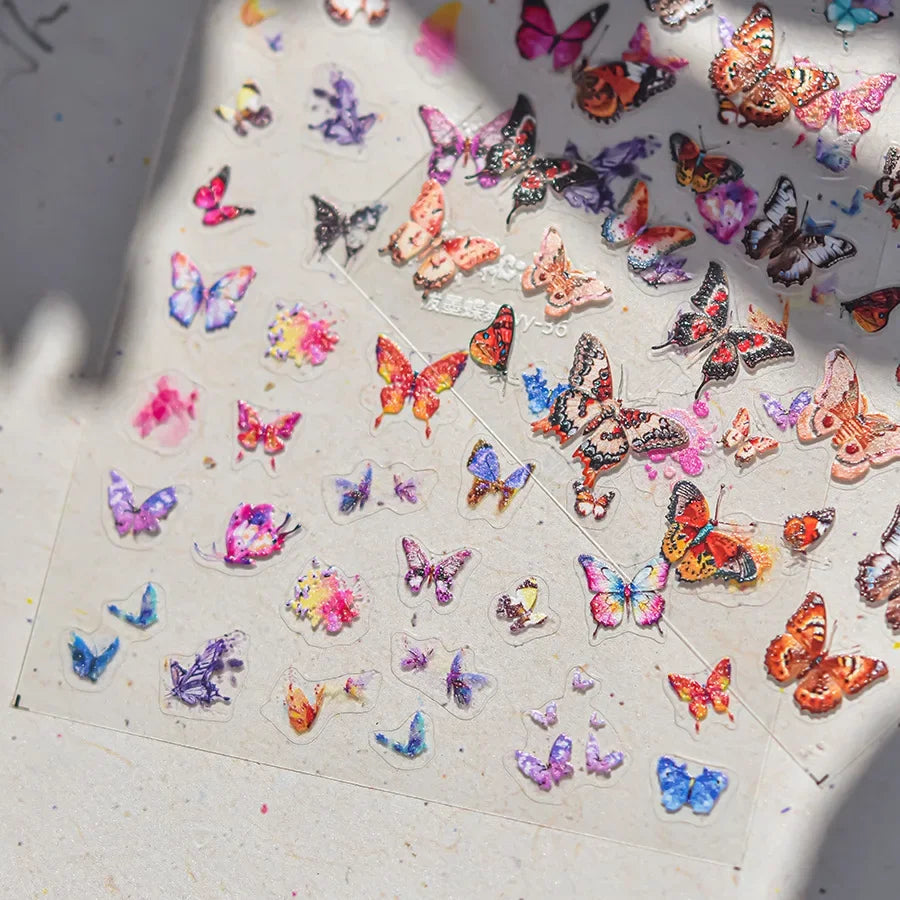 5D Chinese Style Embossed Nail Stickers – Butterfly Magpie Nail Art Stickers QXL