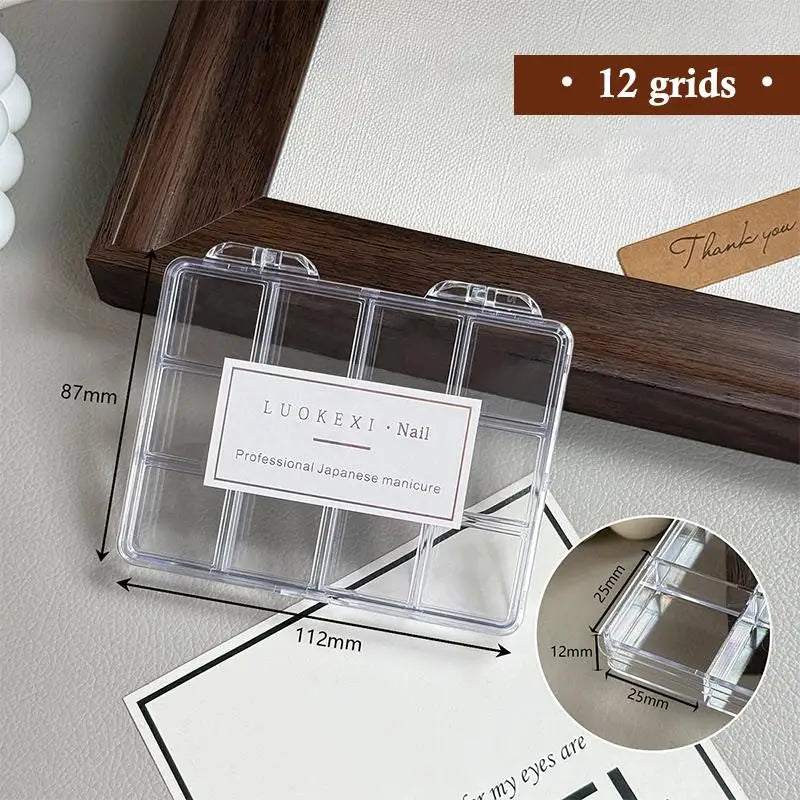 Clear Acrylic Nail Art Storage Case | Rhinestone Organizer Nail Art Organizer QXL 12grid