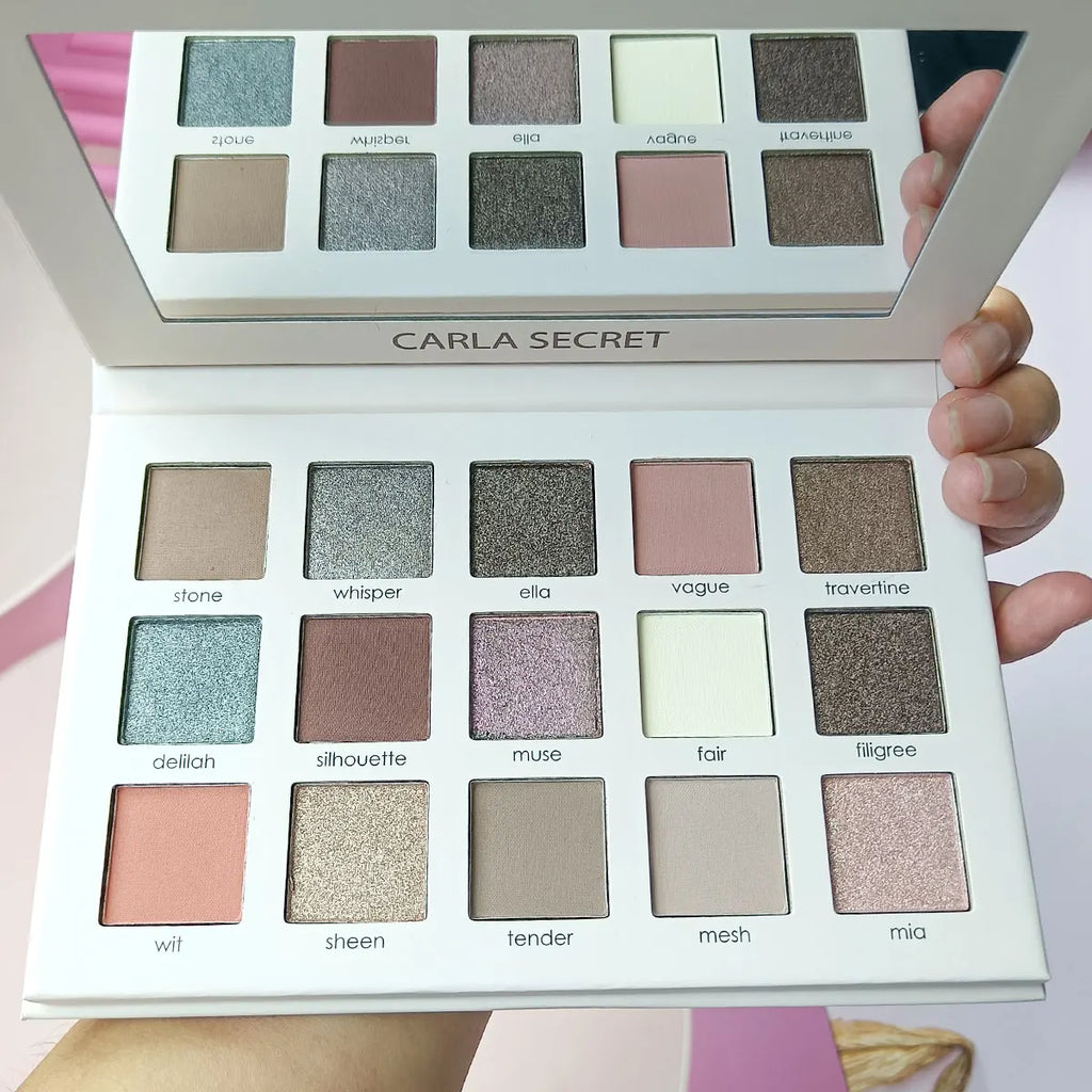 15-Color Eyeshadow Palette | Matte & Shimmer Milk Tea Tones Eyeshadow Palette QXL