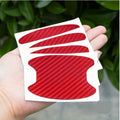 4-Pack Carbon Fiber Car Door Handle Protector Film Car Door Protector Film QXL RED
