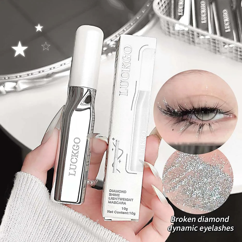 Diamond Shine Sparkle Mascara – Long-Lasting Curl & Smudge-Proof Shimmer Mascara QXL