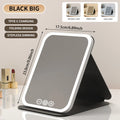 3-Color Dimmable LED Makeup Mirror | Foldable Touch Control LED Makeup Mirror QXL big black