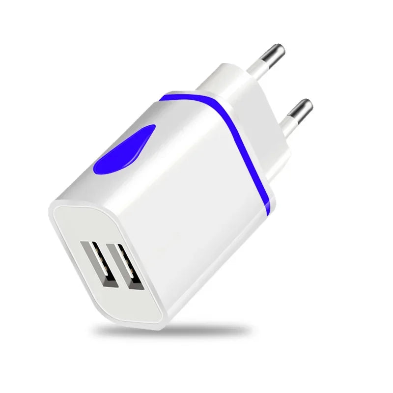 Dual Port 18W USB Wall Charger | Quick Charge 3.0 Travel USB Wall Charger QXL Blue EU Plug
