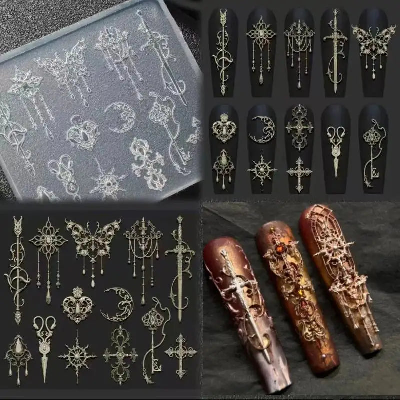 3D Silicone Nail Art Mold | Retro Flowers & Bow Tie Design Nail Art Mold QXL Default Title