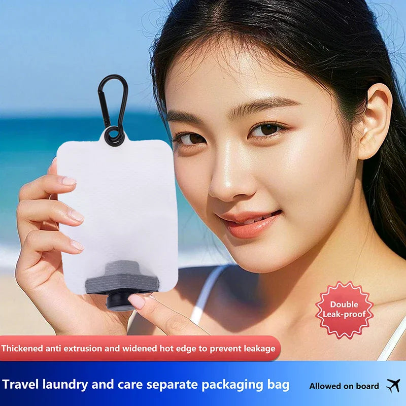 Refillable Travel Squeeze Bag for Lotion, Shampoo & Cosmetics Travel Squeeze Pouch QXL