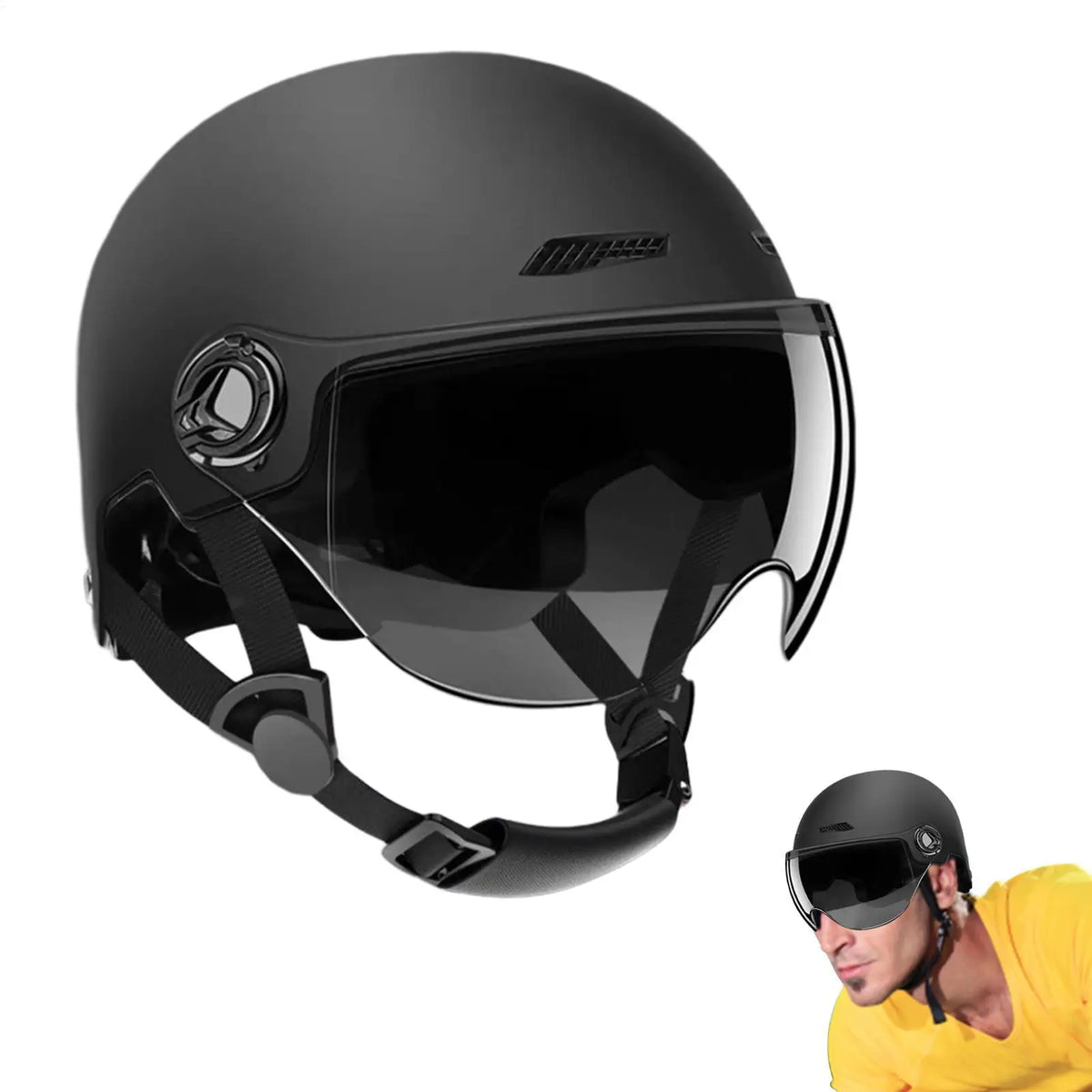 Motorcycle Half-Face Helmet Sun Visor Quick Release | Unisex Motorcycle Half Helmet QXL
