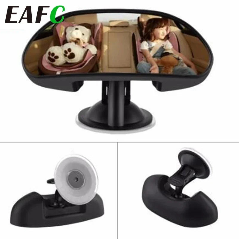 360° Baby Car Rear View Mirror | Suction Cup Mount Baby Car Mirror QXL black