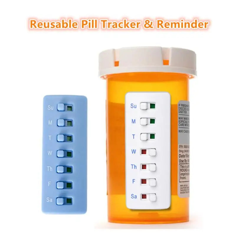 Reusable Color-Coded Pill Tracker & Medication Reminder Pill Tracker Reminder QXL