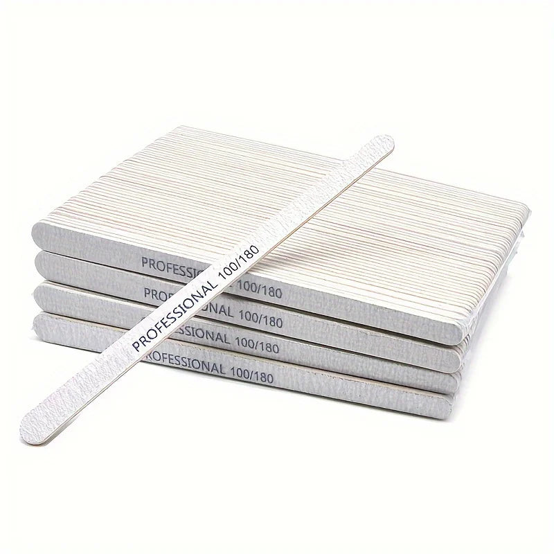 FUMOSIK Grey Nail Files Kit – 100/180/240 Grit Manicure Nail File Kit QXL