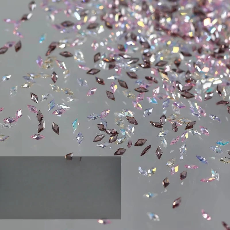 5A Aurora Zircon Nail Rhinestones | 50pc Mixed Shapes Charms Nail Art Rhinestones QXL