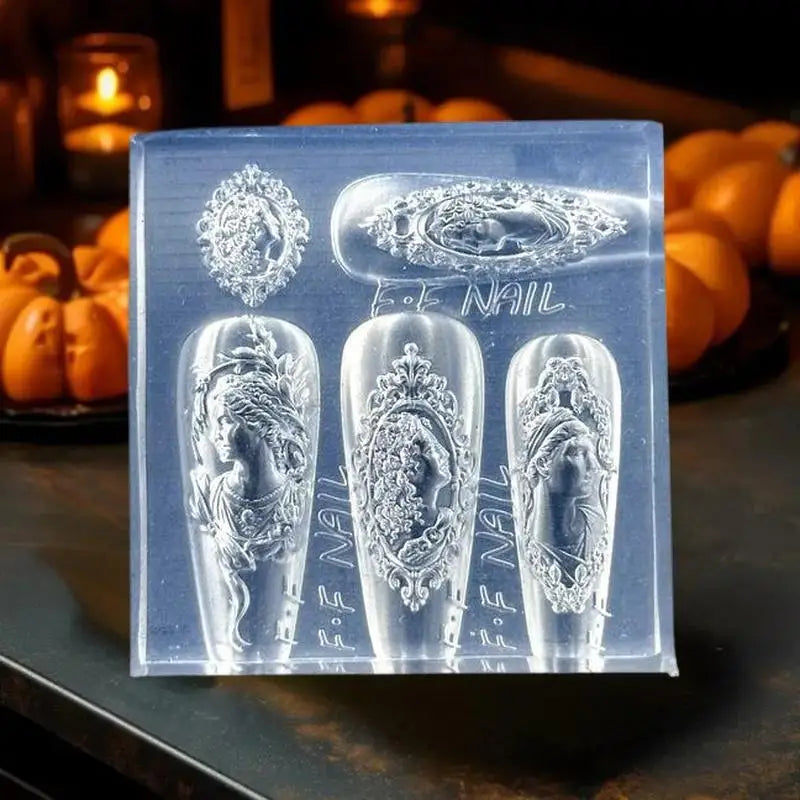 3D Silicone Nail Art Mold – European Bow & Frame DIY Design Silicone Nail Mold QXL