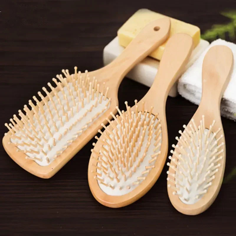 Bamboo Wood Hair Brush & Scalp Massage Comb | 3 Sizes Bamboo Hair Brush QXL