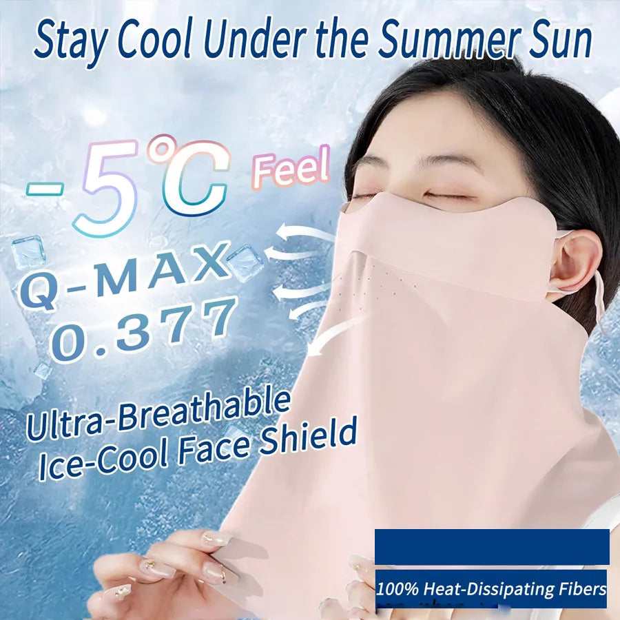 2-in-1 UV Protection Ice Silk Face Mask | Breathable Outdoor UV Face Mask QXL