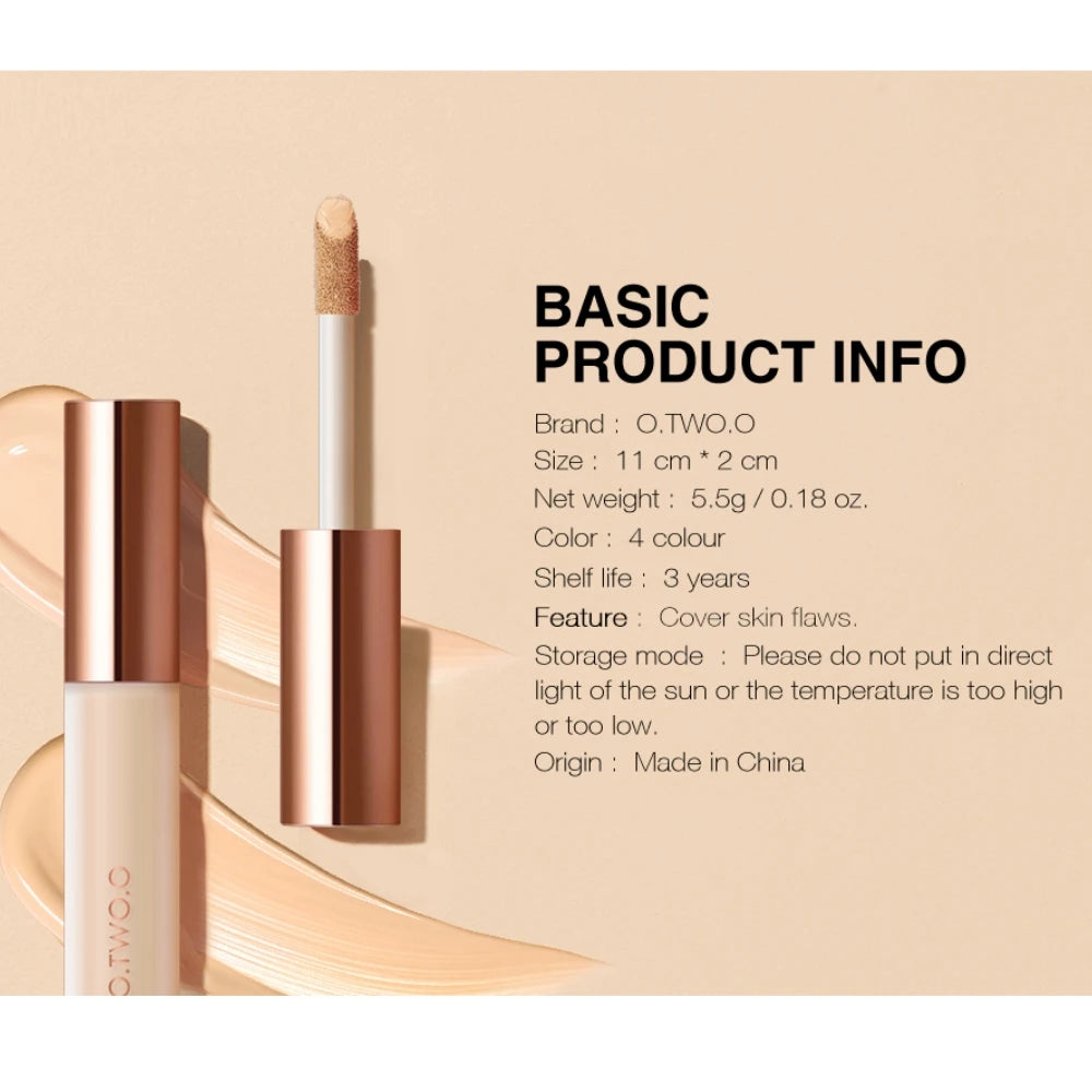 O.TWO.O Liquid Concealer | 4 Shades Waterproof Full Coverage Liquid Concealer QXL