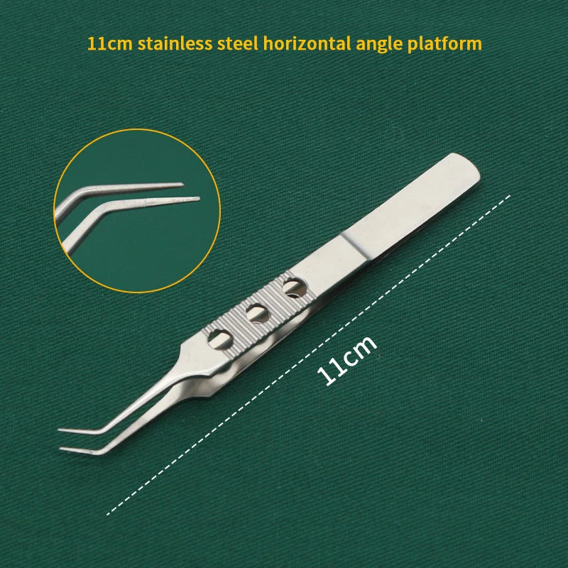 Toothed Microsurgical Forceps | Titanium & Stainless Steel Microsurgical Forceps QXL 3 Silver