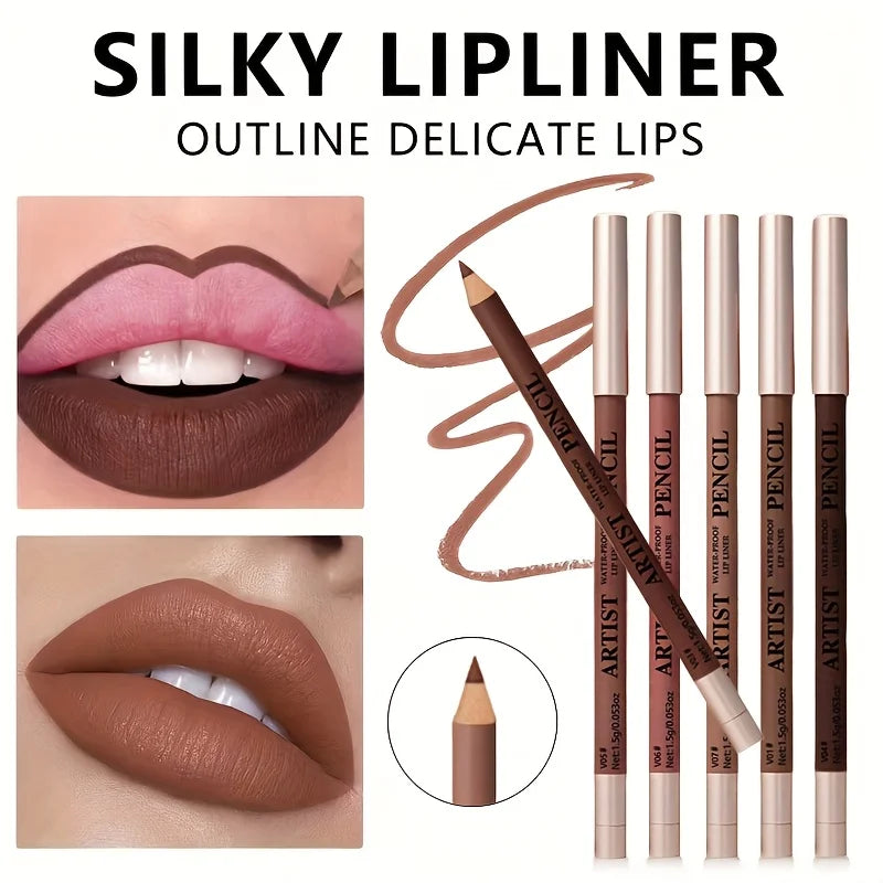 6-Piece Matte Waterproof Lip Liner & Lipstick Set for Women Lip Liner Set QXL