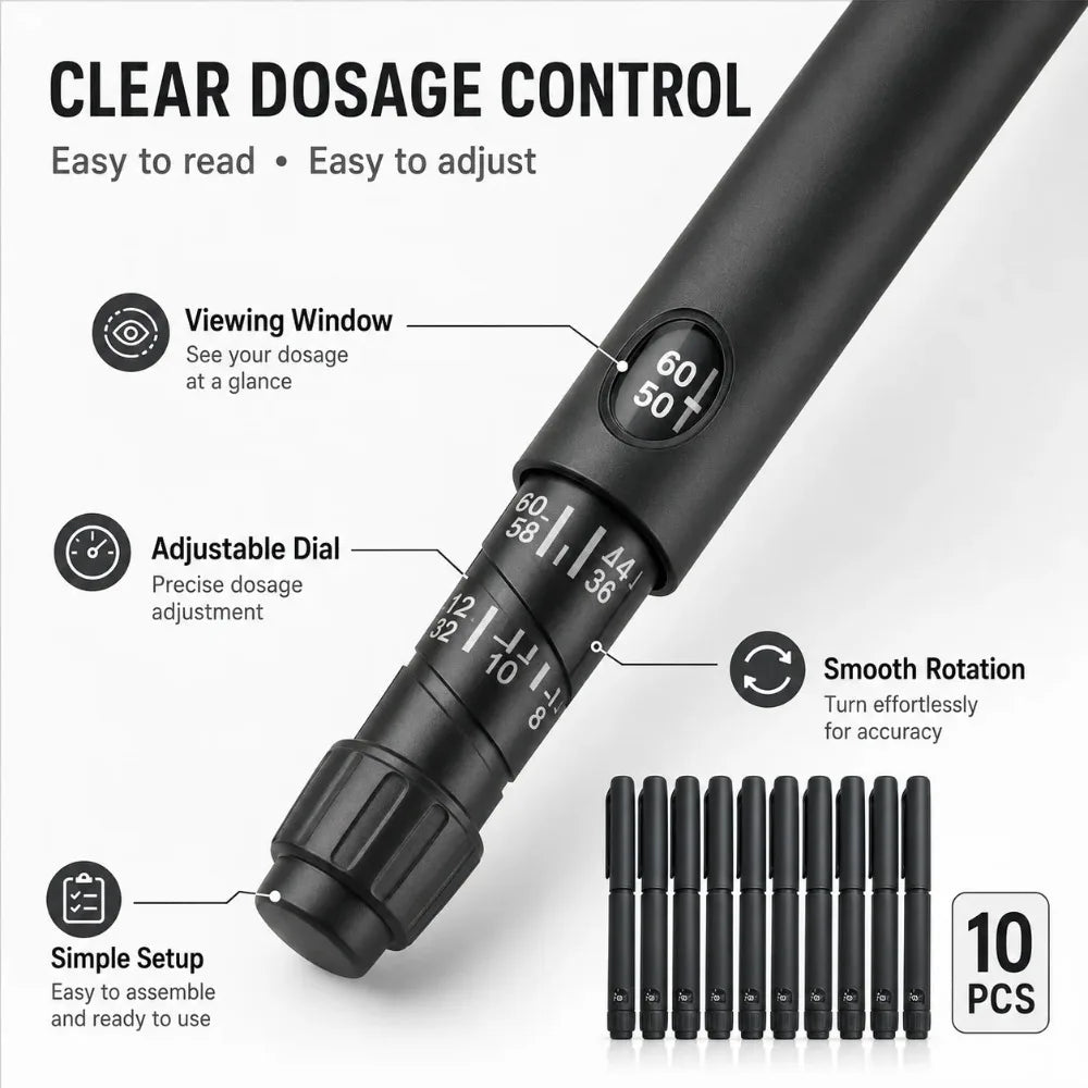 Disposable Sterile Injection Pens | Adjustable 60U Dosage 5/10 Pack Disposable Injection Pen QXL