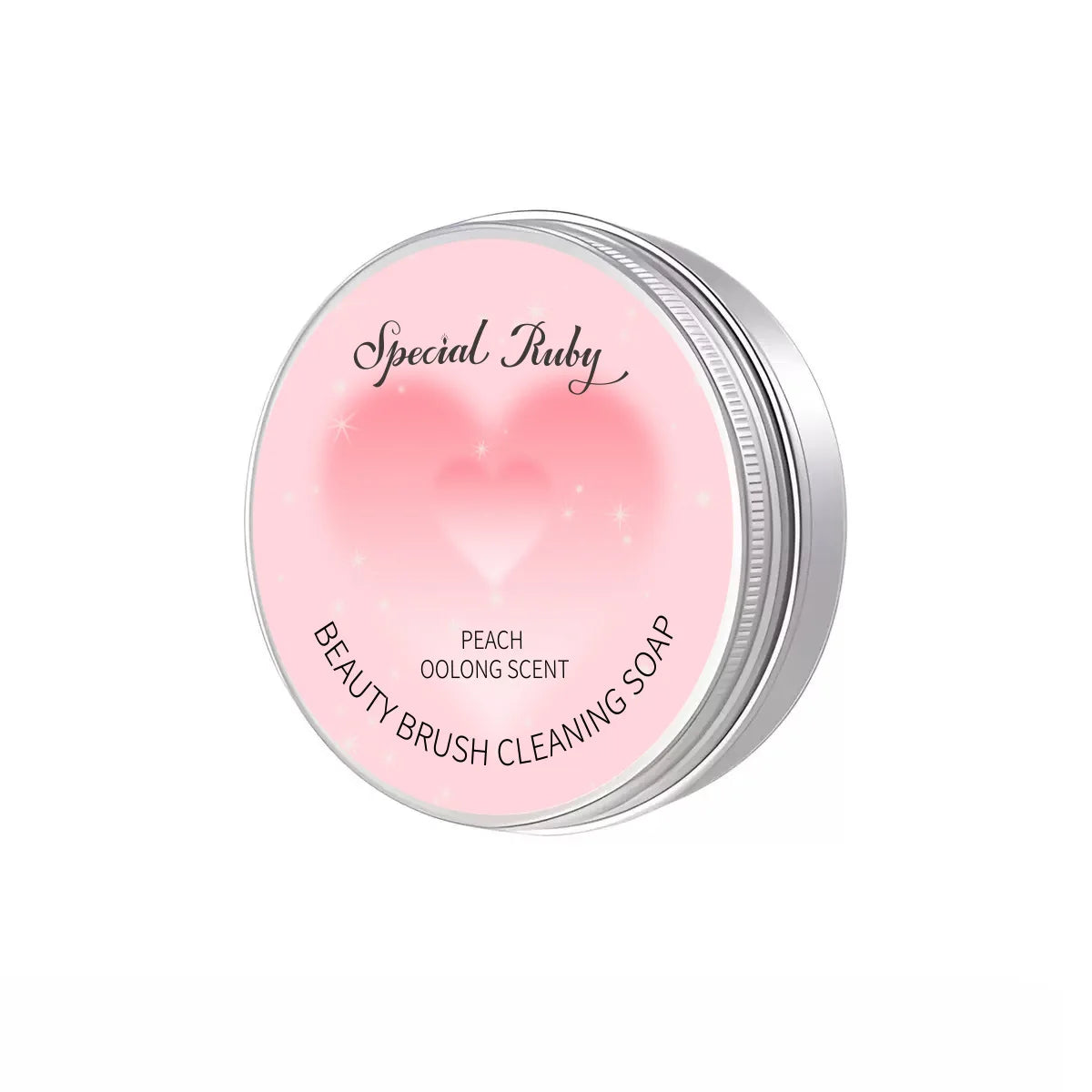 Makeup Brush Cleaning Soap Peach Oolong | 100g Aluminum Tin Brush Cleaning Soap QXL Pink