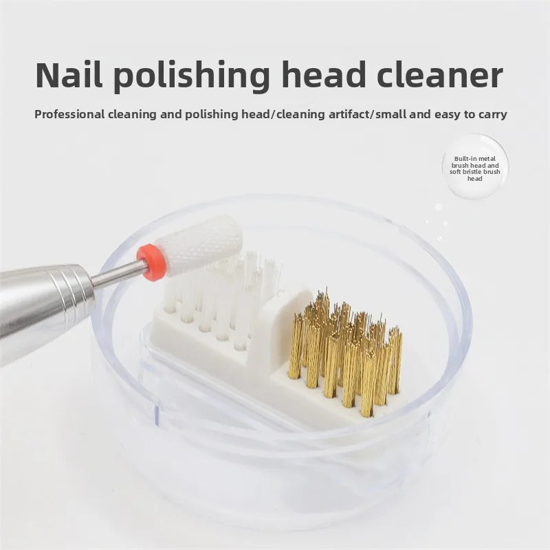Nail Drill Bit Cleaning Brush – Copper Wire & Soft Bristle Nail Drill Bit Brush QXL