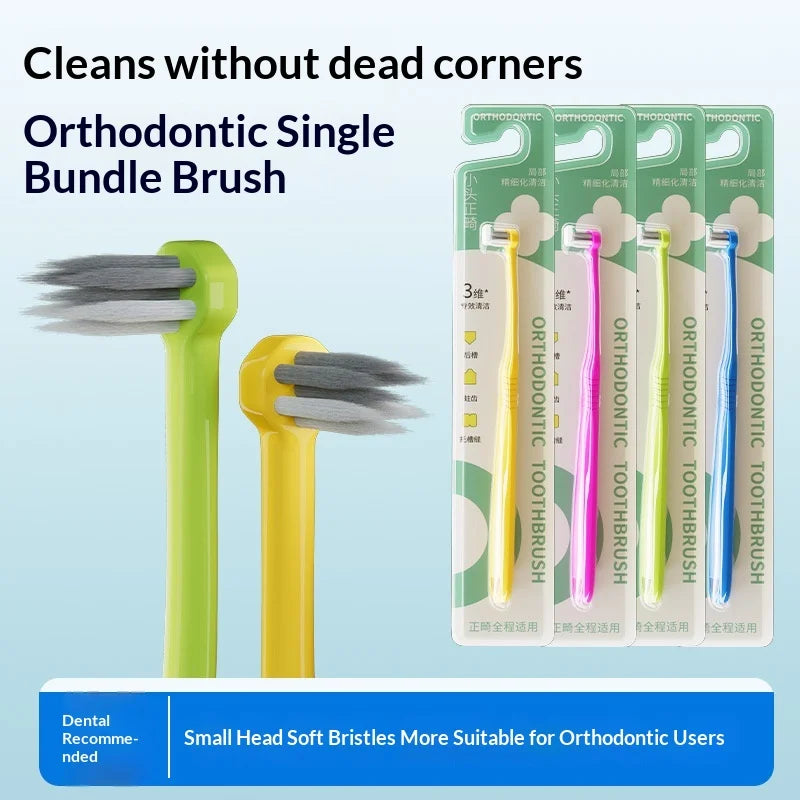 V-Shaped Soft Bristle Toothbrush for Braces – 1 or 2 Pack V-Shaped Toothbrush QXL