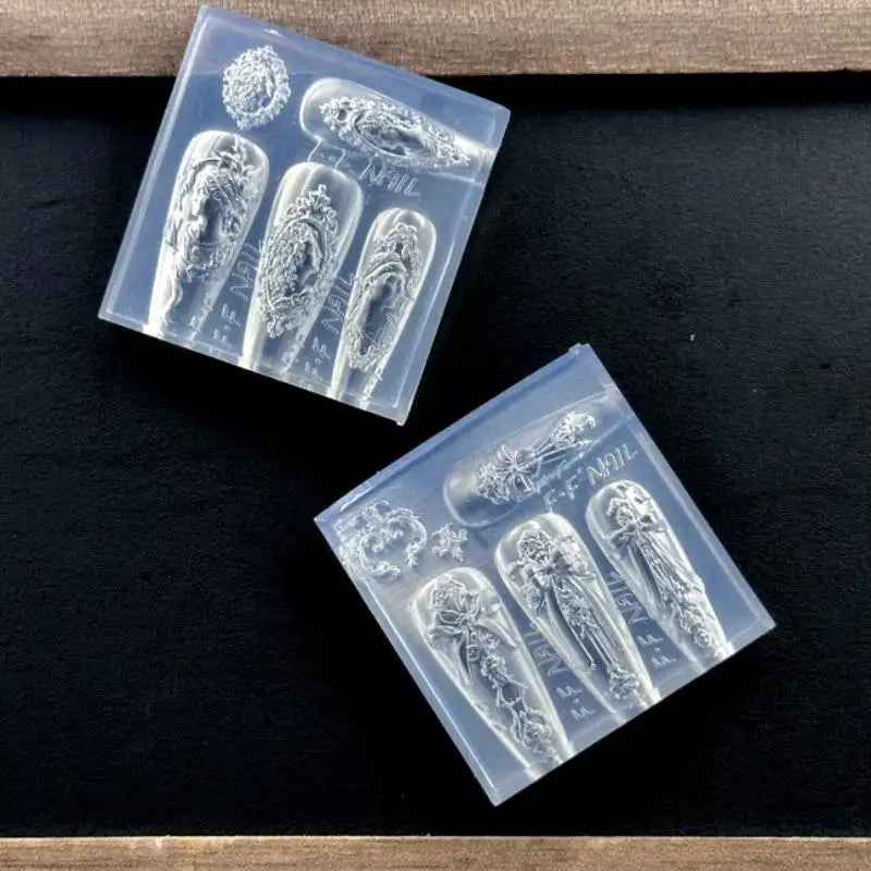 3D Silicone Nail Art Mold – European Bow & Frame DIY Design Silicone Nail Mold QXL
