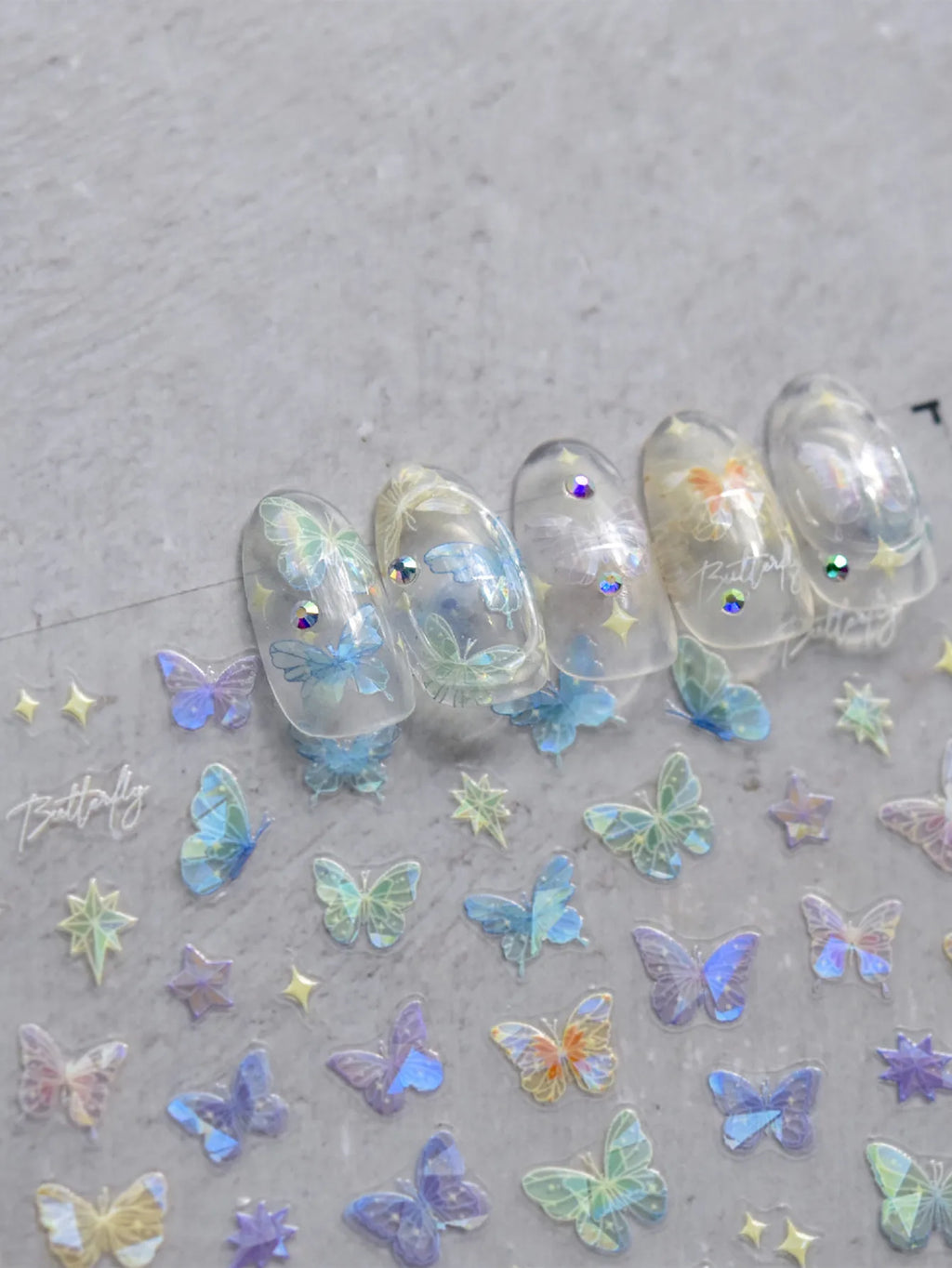 5D Laser Butterfly Nail Art Stickers | Self-Adhesive Decals Nail Art Stickers QXL