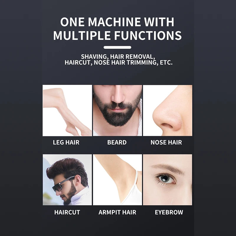 4-in-1 Electric Shaver & Nose Trimmer for Men | Rechargeable Electric Shaver Trimmer QXL