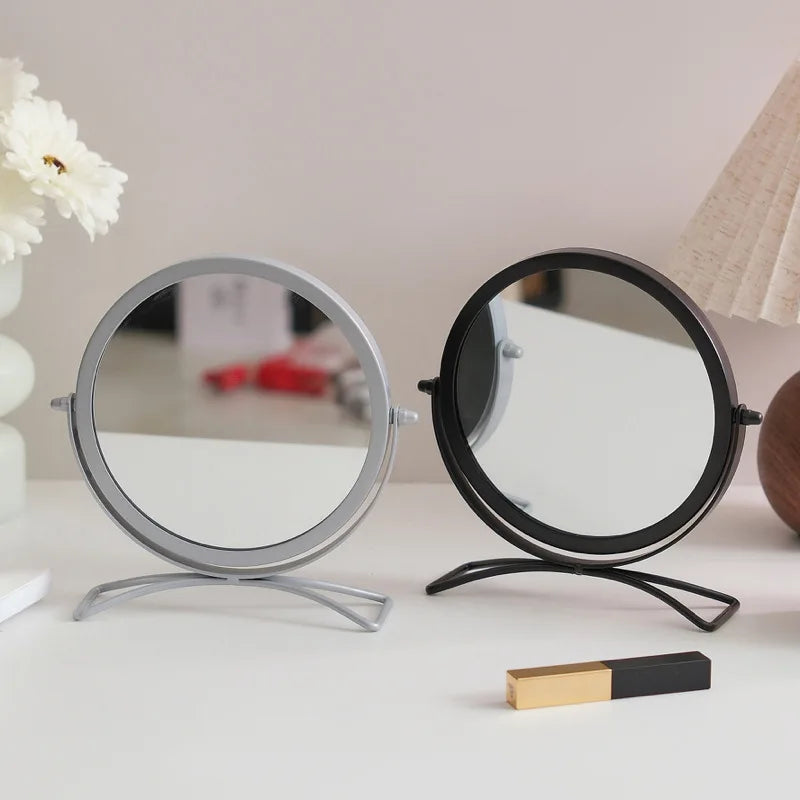 360° Rotatable Desktop Vanity Mirror | Iron Frame Makeup Mirror Vanity Makeup Mirror QXL
