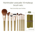 Avocado 10-Piece Makeup Brush Set | Soft Synthetic Bristles Makeup Brush Set QXL Red-gray 10 piece