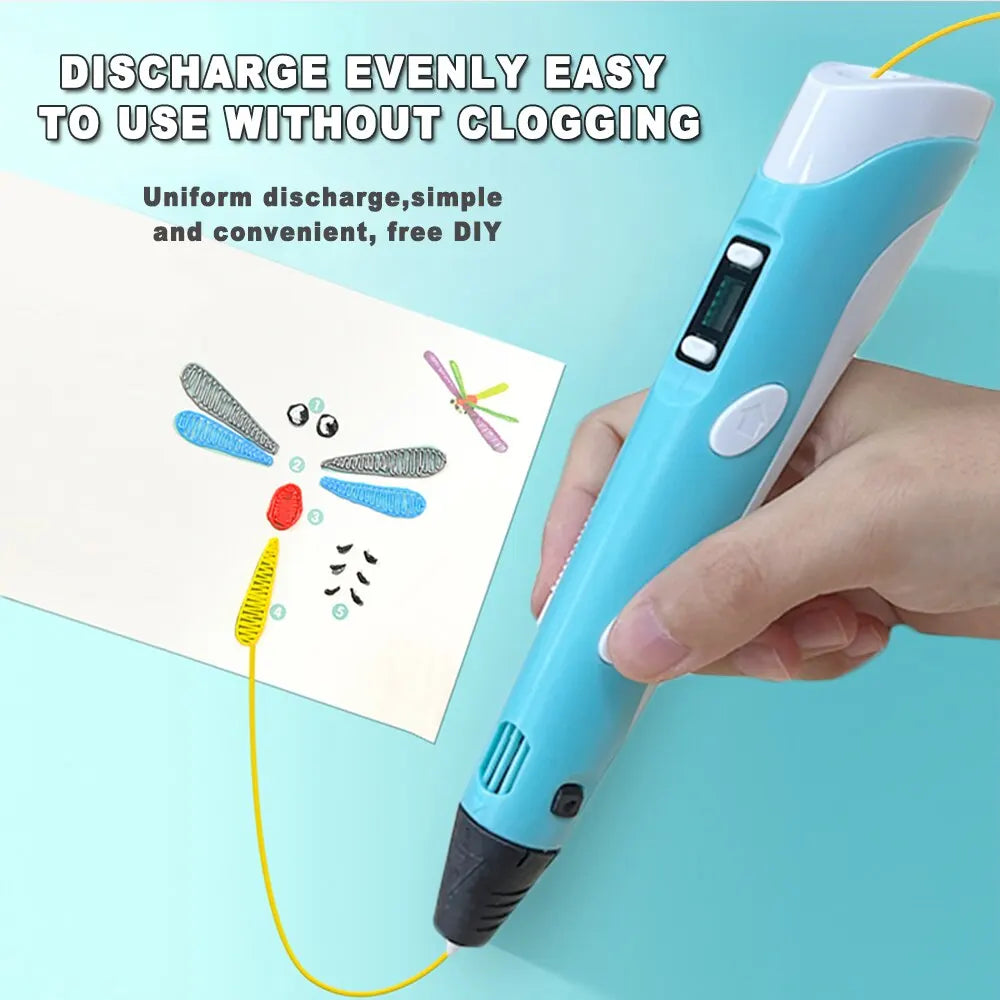 3D Printing Pen with LCD Screen | PLA DIY Art Toy for Kids 3D Drawing Pen QXL
