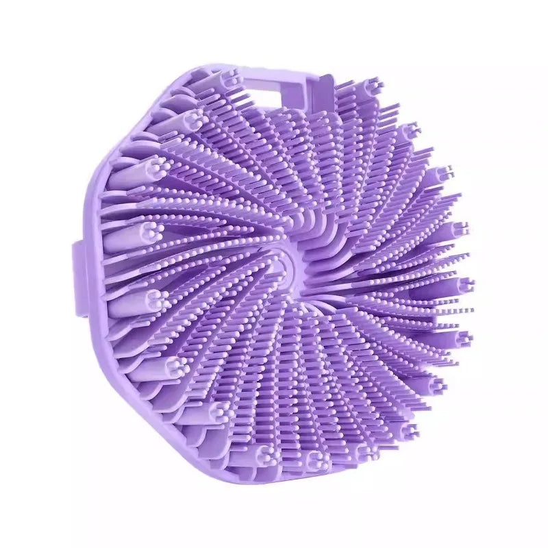 Silicone Body Scrubber Bath Brush | Ergonomic Handle Silicone Bath Scrubber QXL