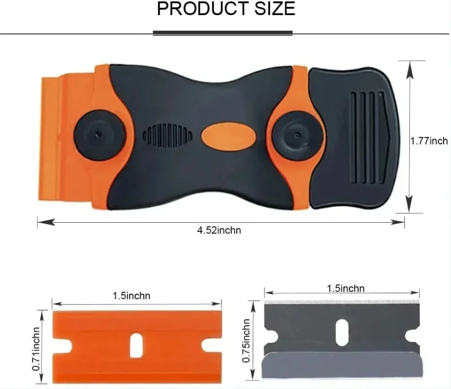 Razor Blade Scraper | Glass, Vinyl Film & Adhesive Remover Blade Scraper Tool QXL
