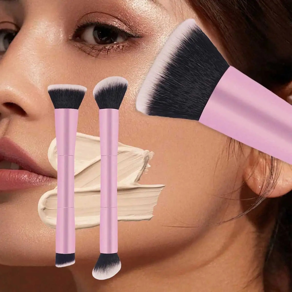 LUXEBLEND 2-Pack Dual-Head Powder & Blush Makeup Brushes Dual-Head Makeup Brush QXL