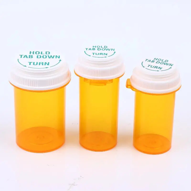 Child-Resistant Plastic Pill Bottles | Double Cap | 5/10/20-Pack Pill Storage Bottles QXL