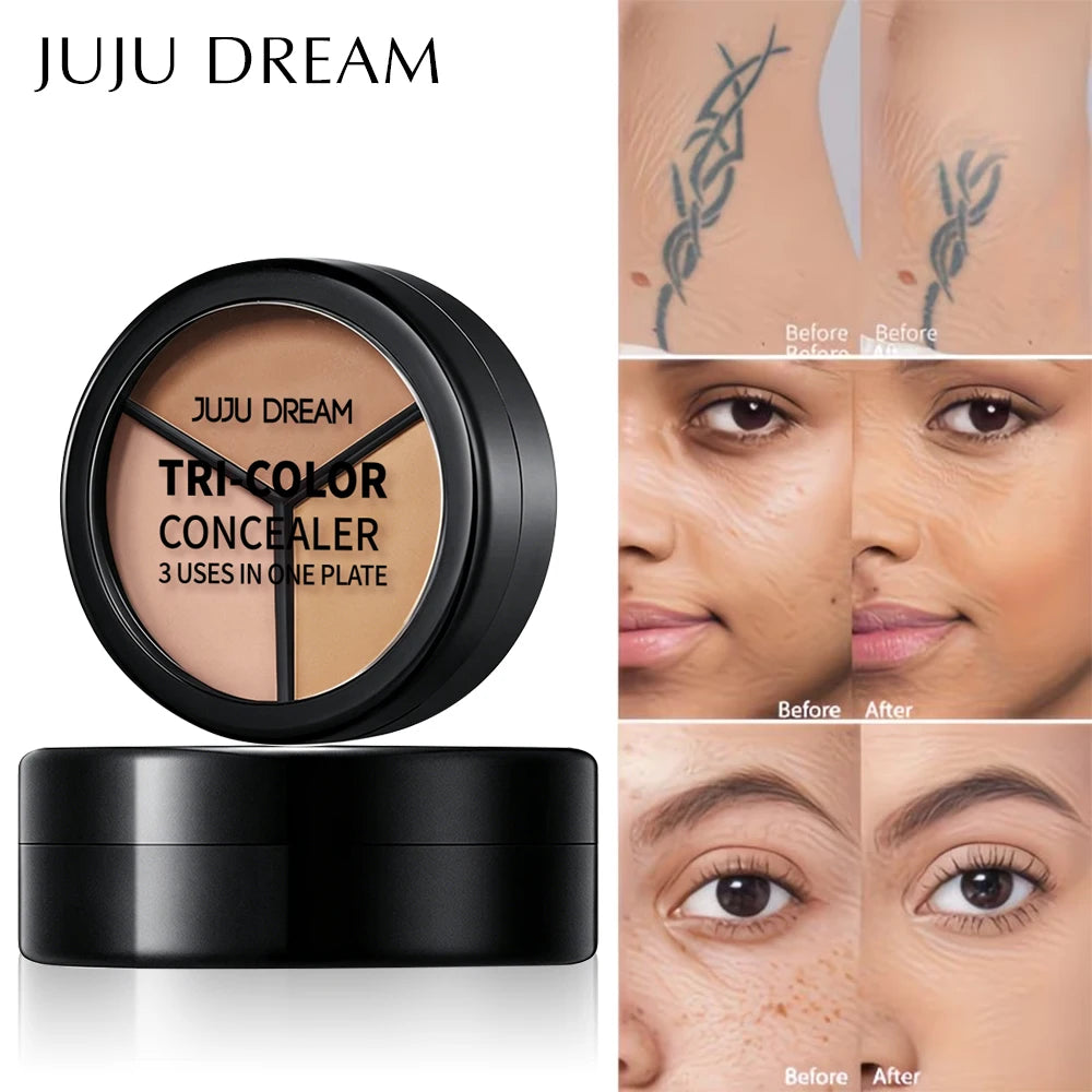 JUJU Dream 3-Color Concealer Palette | Full Coverage Contour Concealer Palette QXL