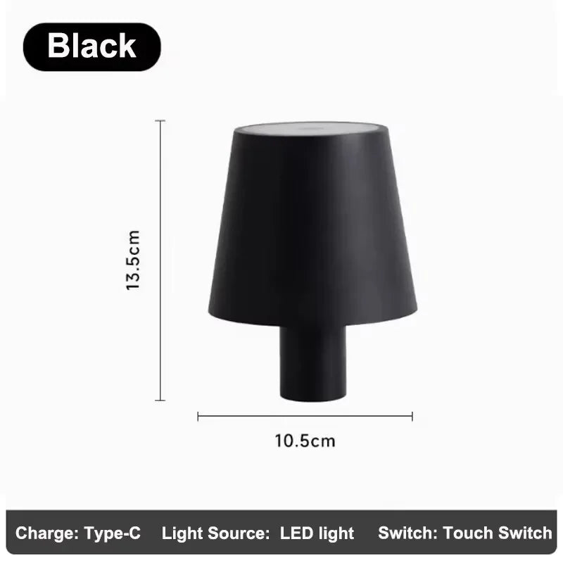 Touch Control LED Wine Bottle Light | Rechargeable Table Lamp LED Table Lamp QXL 3 Colors A Style-Black