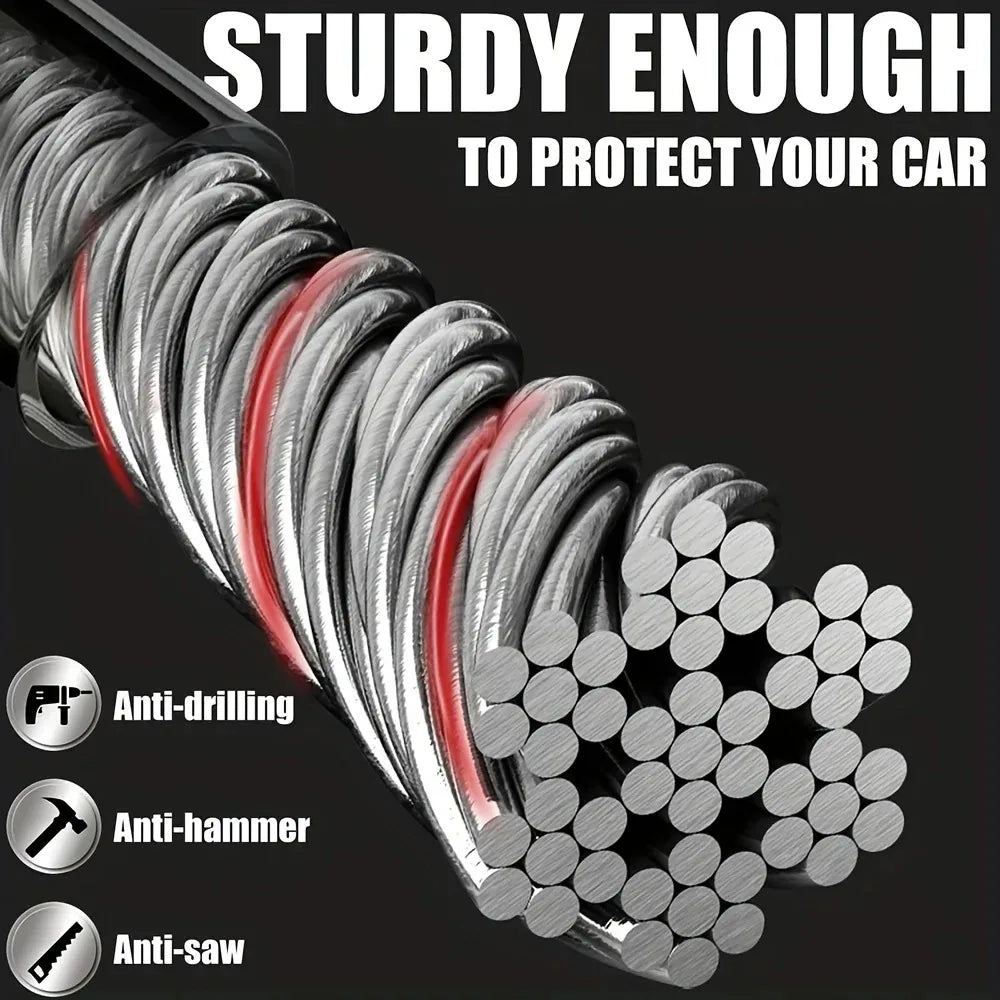 Steering Wheel & Seat Belt Lock | Cut-Proof Anti-Theft Cable Steering Wheel Lock QXL